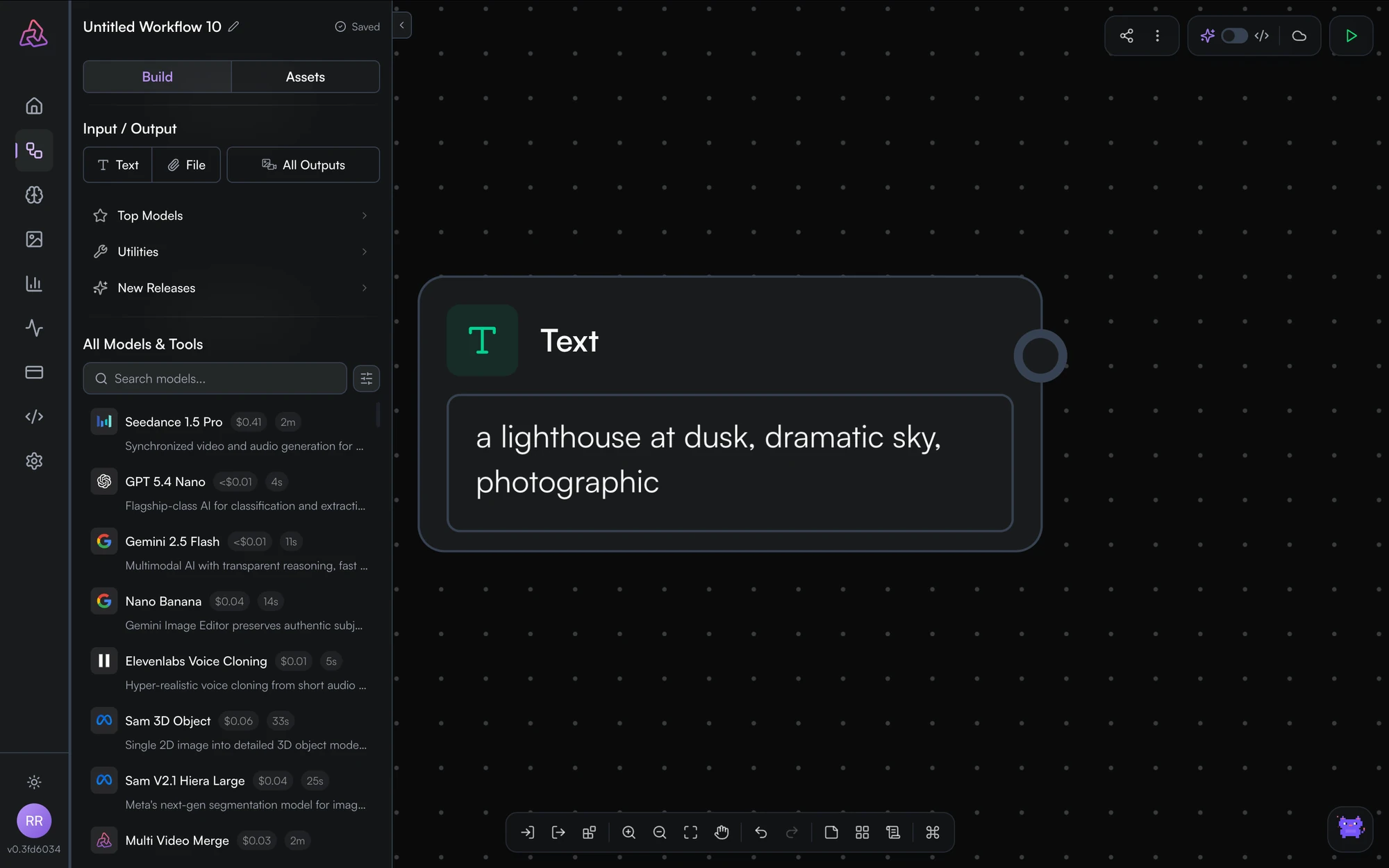 A text input node containing a prompt